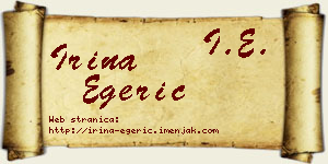 Irina Egerić vizit kartica